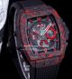 Swiss HUB4700 Hublot Replica Big Bang Watch Carbon - Red Carbon Bezel Black Band (3)_th.jpg